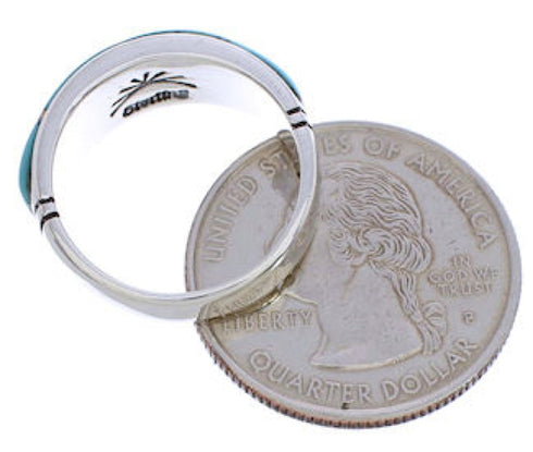 Sterling Silver Southwest Turquoise Jewelry Ring Size 6-3/4 ZX35465